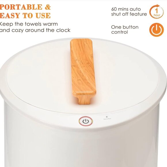 NEW Keenray Towel Warmer, Luxury Towel Warmer Bucket - Large Towel Warmer White - Picture 3 of 16